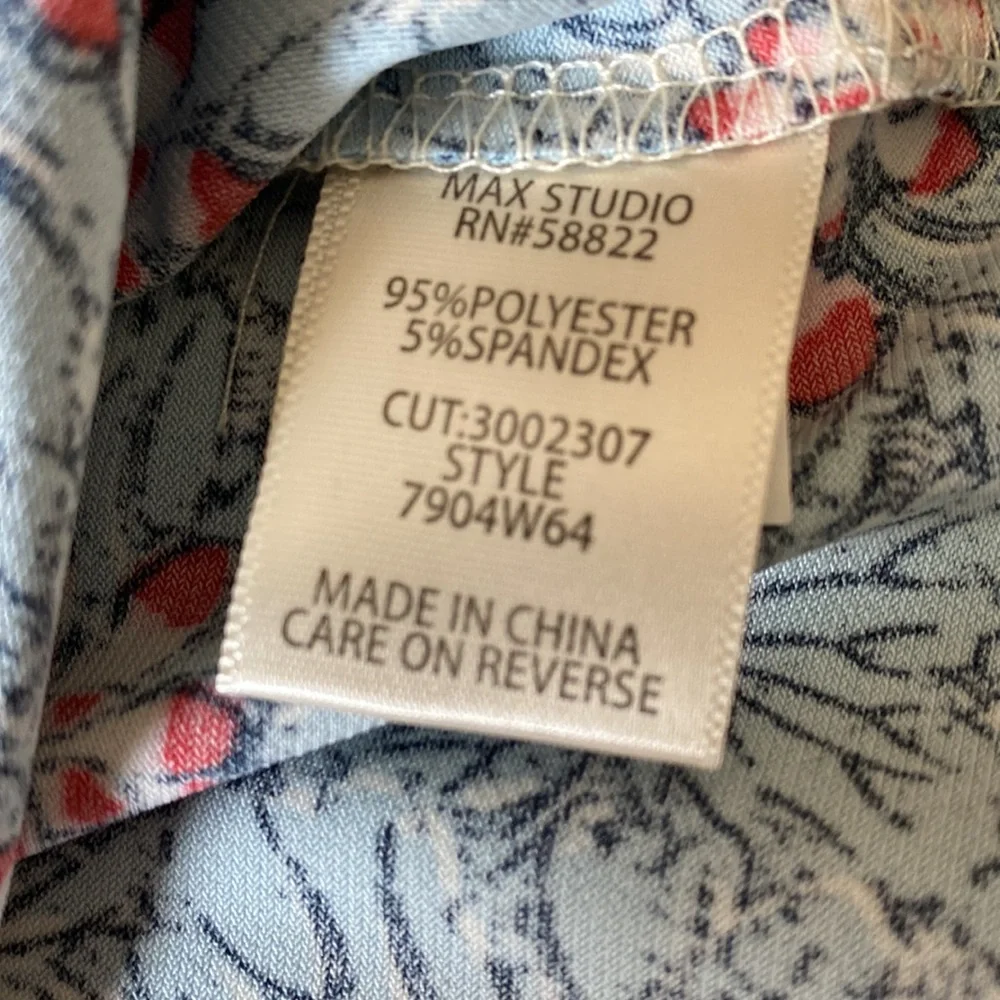 Max Studio Blue w Pink Flowers Dress - Picture 4 of 7